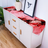 Red Marble Texture in Phnom Penh Table Runner Place Mats Sharp Angle - LeobonZone