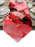 Red Marble Texture in Phnom Penh Table Runner Place Mats Sharp Angle - LeobonZone