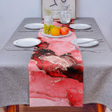 Red Marble Texture in Phnom Penh Table Runner Place Mats - LeobonZone