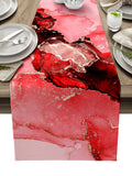 Red Marble Texture in Phnom Penh Table Runner Place Mats - LeobonZone