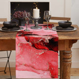 Red Marble Texture in Phnom Penh Table Runner Place Mats - LeobonZone