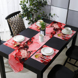 Red Marble Texture in Phnom Penh Table Flag And Table Mat Suit Sharp angle - LeobonZone