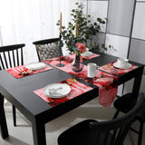 Red Marble Texture in Phnom Penh Table Flag And Table Mat Suit Sharp angle - LeobonZone