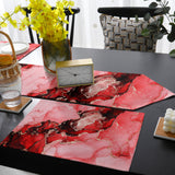 Red Marble Texture in Phnom Penh Table Flag And Table Mat Suit Sharp angle - LeobonZone