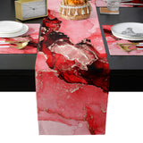 Red Marble Texture in Phnom Penh Table Flag And Table Mat Suit - LeobonZone