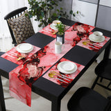 Red Marble Texture in Phnom Penh Table Flag And Table Mat Suit