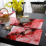 Red Marble Texture in Phnom Penh Table Flag And Table Mat Suit - LeobonZone