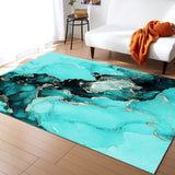 Deep Green Marble Texture in Phnom Penh Right Angle Felt Rugs - LeobonZone