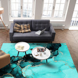 Deep Green Marble Texture in Phnom Penh Right Angle Felt Rugs - LeobonZone