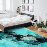 Deep Green Marble Texture in Phnom Penh Right Angle Felt Rugs - LeobonZone
