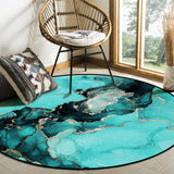 Deep Green Marble Texture in Phnom Penh Circular Felt Rugs - LeobonZone
