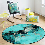 Deep Green Marble Texture in Phnom Penh Circular Felt Rugs - LeobonZone