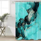 Deep Green Marble Texture in Phnom Penh Waterproof Durable Shower Curtain - LeobonZone