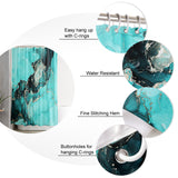 Deep Green Marble Texture in Phnom Penh Waterproof Durable Shower Curtain - LeobonZone