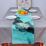 Deep Green Marble Texture in Phnom Penh Table Runner Place Mats - LeobonZone