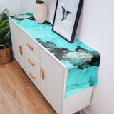 Deep Green Marble Texture in Phnom Penh Table Runner Place Mats - LeobonZone