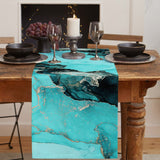 Deep Green Marble Texture in Phnom Penh Table Runner Place Mats - LeobonZone