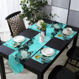 Deep Green Marble Texture in Phnom Penh Table Flag And Table Mat Suit Sharp angle - LeobonZone