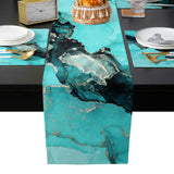 Deep Green Marble Texture in Phnom Penh Table Flag And Table Mat Suit - LeobonZone