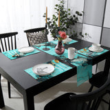 Deep Green Marble Texture in Phnom Penh Table Flag And Table Mat Suit - LeobonZone