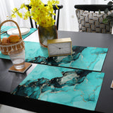 Deep Green Marble Texture in Phnom Penh Table Flag And Table Mat Suit - LeobonZone