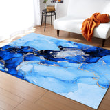 Blue Marble Texture in Phnom Penh Right Angle Felt Rugs - LeobonZone