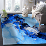 Blue Marble Texture in Phnom Penh Right Angle Felt Rugs - LeobonZone