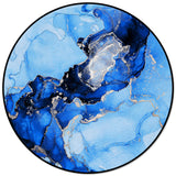 Blue Marble Texture in Phnom Penh Circular Felt Rugs - LeobonZone