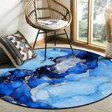 Blue Marble Texture in Phnom Penh Circular Felt Rugs - LeobonZone