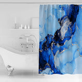 Blue Marble Texture in Phnom Penh Waterproof Durable Shower Curtain - LeobonZone