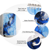 Blue Marble Texture in Phnom Penh Waterproof Durable Shower Curtain - LeobonZone