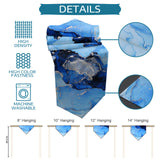 Blue Marble Texture in Phnom Penh Table Runner Place Mats Sharp Angle - LeobonZone
