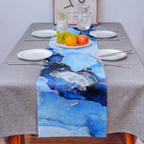Blue Marble Texture in Phnom Penh Table Runner Place Mats - LeobonZone