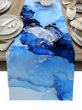 Blue Marble Texture in Phnom Penh Table Runner Place Mats