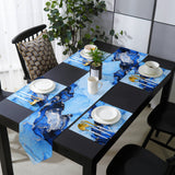 Blue Marble Texture in Phnom Penh Table Flag And Table Mat Suit Sharp angle - LeobonZone