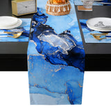 Blue Marble Texture in Phnom Penh Table Flag And Table Mat Suit - LeobonZone