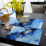 Blue Marble Texture in Phnom Penh Table Flag And Table Mat Suit - LeobonZone