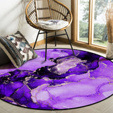 Purple Marble Texture in Phnom Penh Circular Felt Rugs - LeobonZone