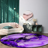 Purple Marble Texture in Phnom Penh Circular Felt Rugs - LeobonZone
