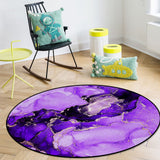 Purple Marble Texture in Phnom Penh Circular Felt Rugs - LeobonZone