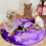 Purple Marble Texture in Phnom Penh Circular Felt Rugs - LeobonZone