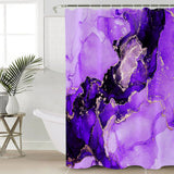 Purple Marble Texture in Phnom Penh Waterproof Durable Shower Curtain - LeobonZone