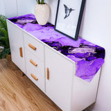 Purple Marble Texture in Phnom Penh Table Runner Place Mats Sharp Angle - LeobonZone