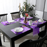 Purple Marble Texture in Phnom Penh Table Flag And Table Mat Suit - LeobonZone