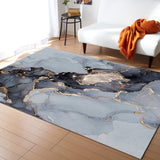 Grey Marble Texture in Phnom Penh Right Angle Felt Rugs - LeobonZone