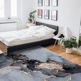 Grey Marble Texture in Phnom Penh Right Angle Felt Rugs - LeobonZone
