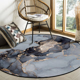 Grey Marble Texture in Phnom Penh Circular Felt Rugs - LeobonZone