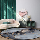 Grey Marble Texture in Phnom Penh Circular Felt Rugs - LeobonZone