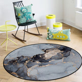 Grey Marble Texture in Phnom Penh Circular Felt Rugs - LeobonZone