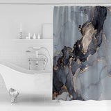 Grey Marble Texture in Phnom Penh Waterproof Durable Shower Curtain - LeobonZone